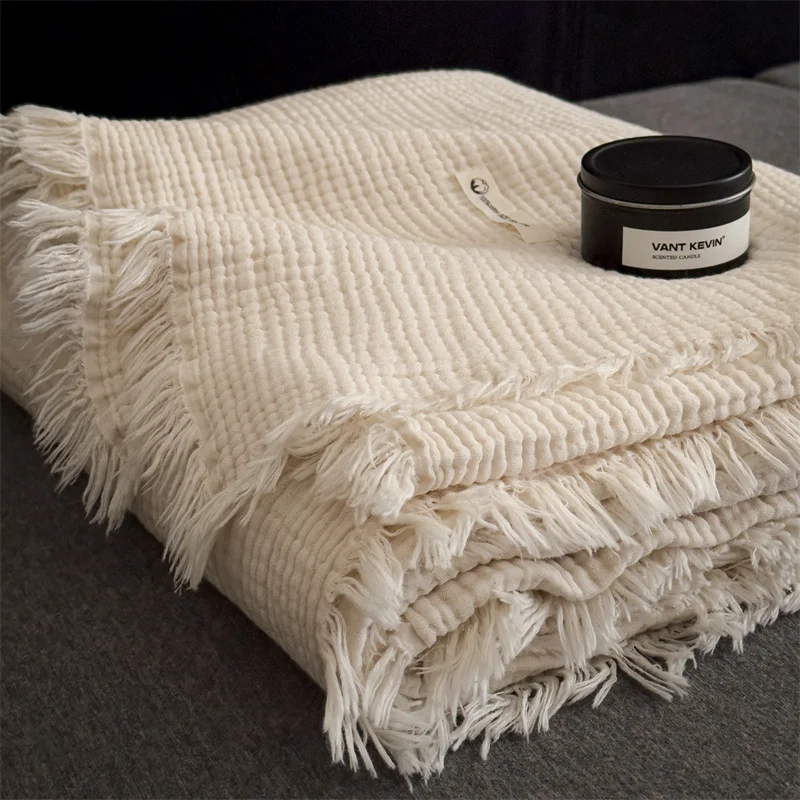 Throw Blanket Chunky Knit - Y Home Tassel Decor Chunky Knit