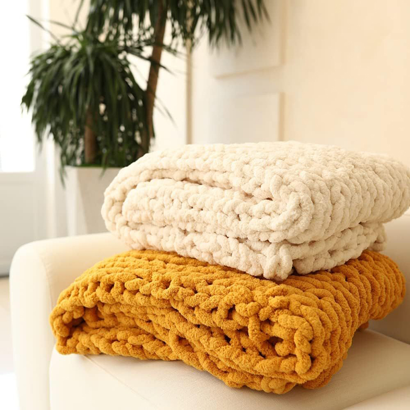 Throw Blanket Chunky Knit - Hand Chunky Knitted Blanket Thick Yarn