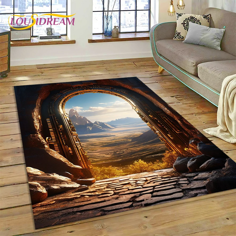 Home Textiles Online - Illusion God's Temple Door Gate Carpet
