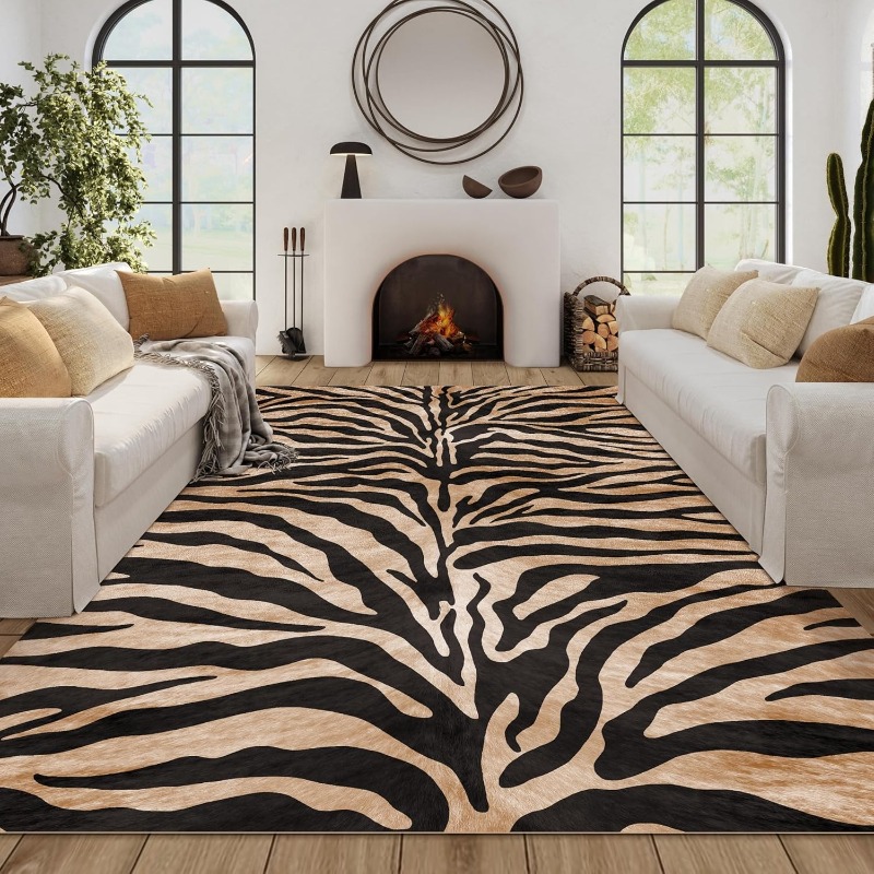 Home Textiles Online - Tiger Leopard stripes Living Room Carpet