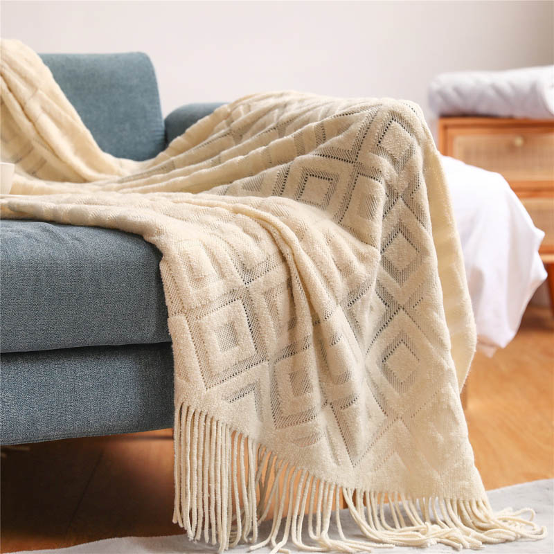 Blanket for Beds Nordic Knitte - Throw Blanket Chunky Knit ulasan dan harga