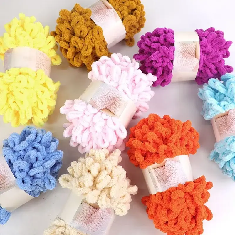 100g/Ball Finger Loop Yarn Thr - Throw Blanket Chunky Knit ulasan dan harga