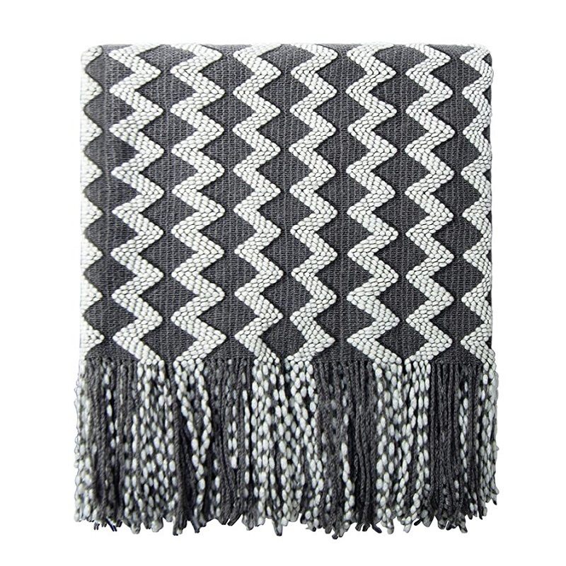 50x60inch Grey Knitted Throw B - Throw Blanket Chunky Knit ulasan dan harga