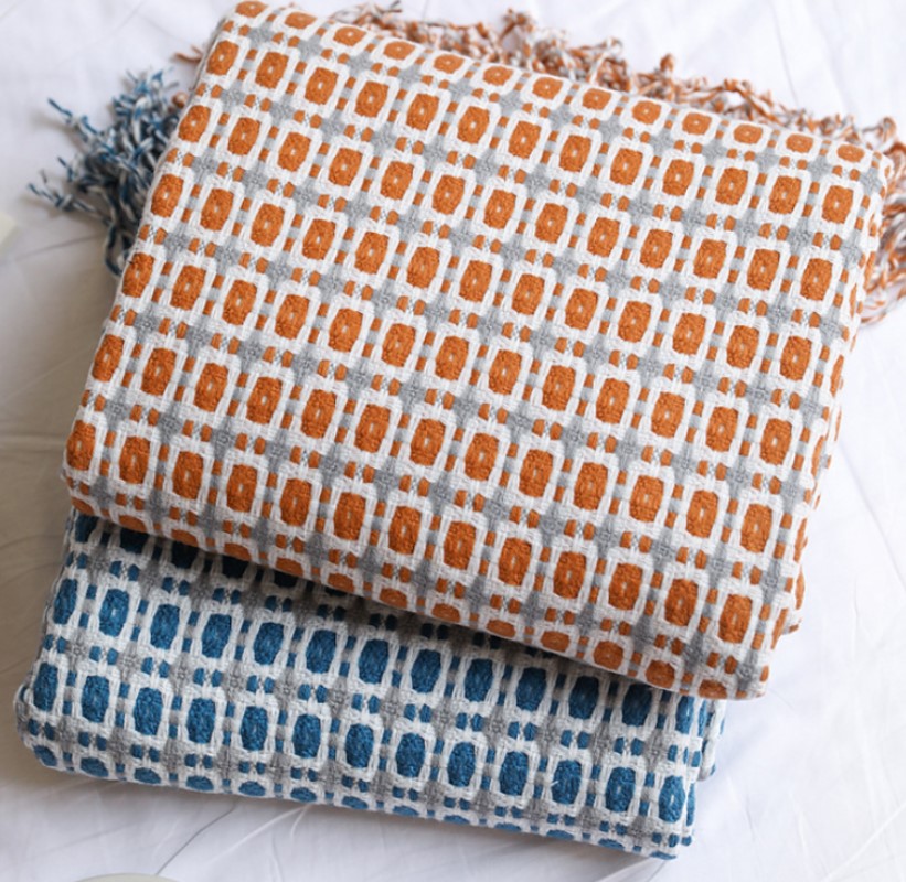 Mustard Yellow Nordic Knitted  - Throw Blanket Chunky Knit ulasan dan harga