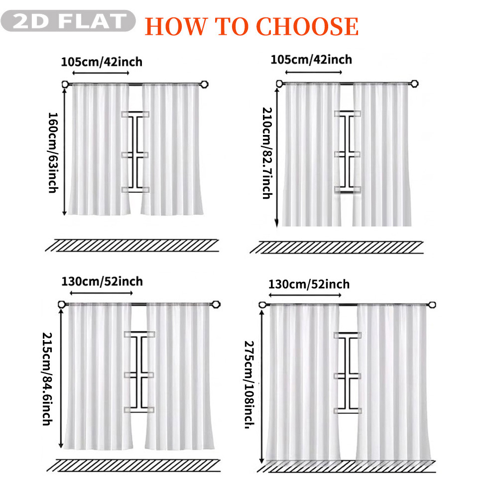 Custom 2D Flat 2pcs Sheer Curt - Your Home Textiles ulasan dan harga