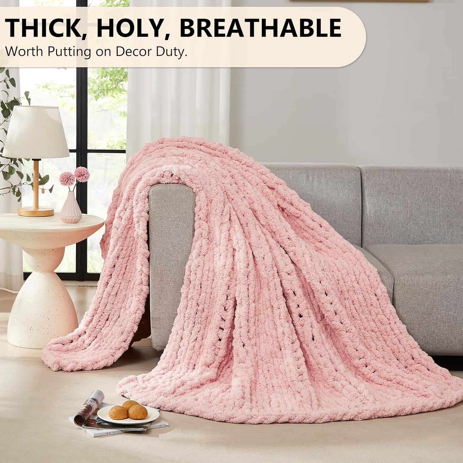 Chunky Knit Blanket Throw Chen - Throw Blanket Chunky Knit ulasan dan harga
