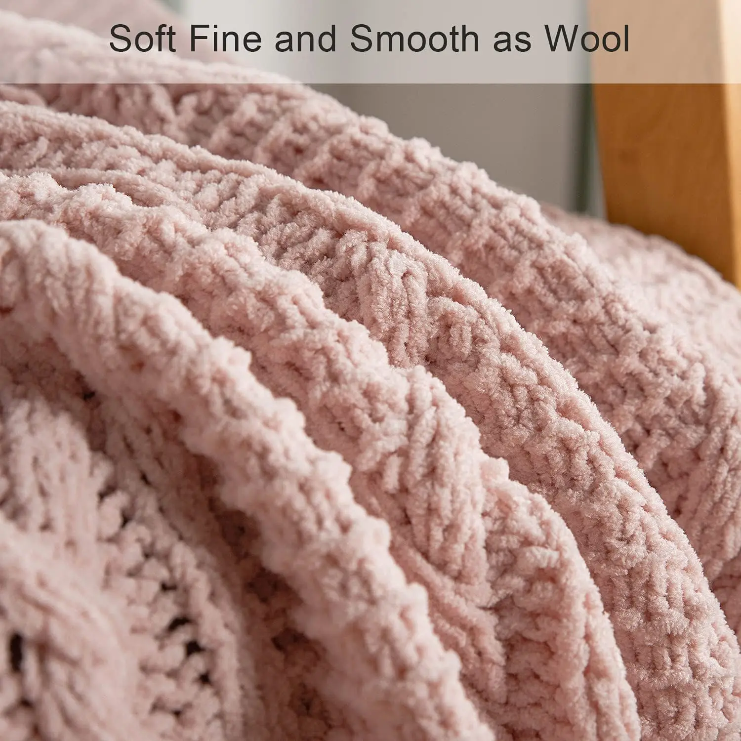 Luxury Chunky Knit Blanket wit - Throw Blanket Chunky Knit ulasan dan harga