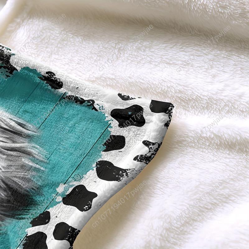 Cozy Soft Highland Cow Flannel - Throw Blanket Chunky Knit ulasan dan harga