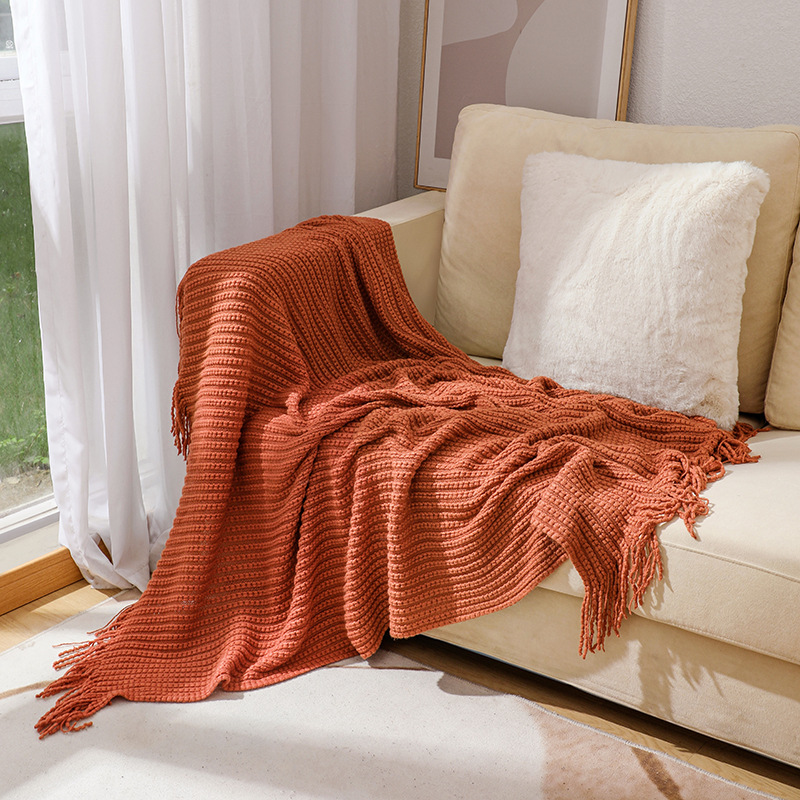 Boho Chunky Waffle Knit Throw  - Throw Blanket Chunky Knit ulasan dan harga