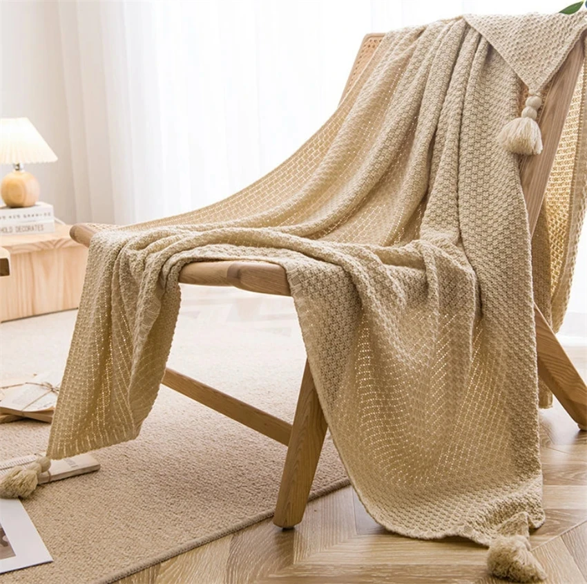 Nordic Blankets for Bed Sofa C - Throw Blanket Chunky Knit ulasan dan harga