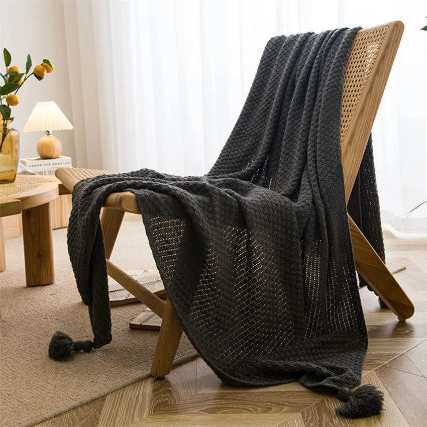 Nordic Blankets for Bed Sofa C - Throw Blanket Chunky Knit ulasan dan harga