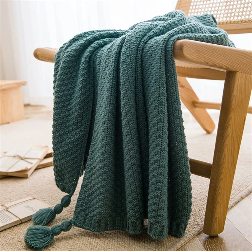 Nordic Blankets for Bed Sofa C - Throw Blanket Chunky Knit ulasan dan harga