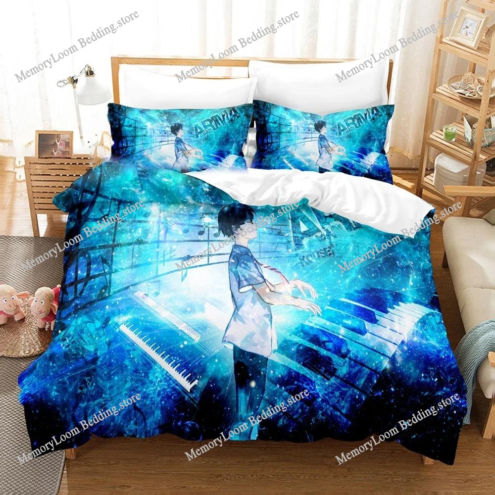 3D Anime Your Lie in April Bed - Your Home Textiles ulasan dan harga