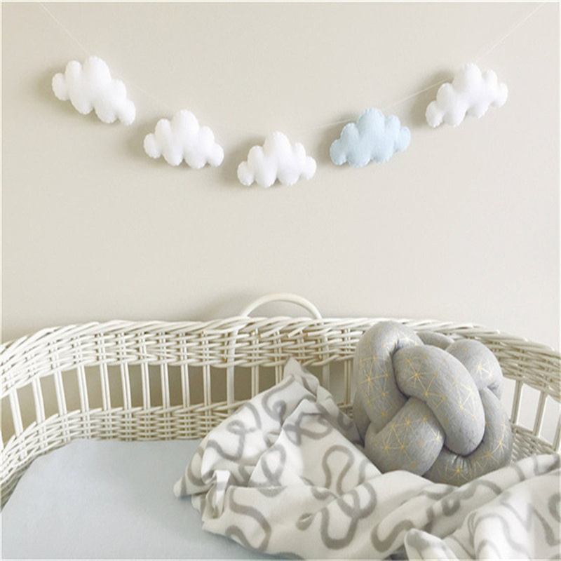 Nordic Felt Cloud Garlands Str - Home Textiles Curtains ulasan dan harga