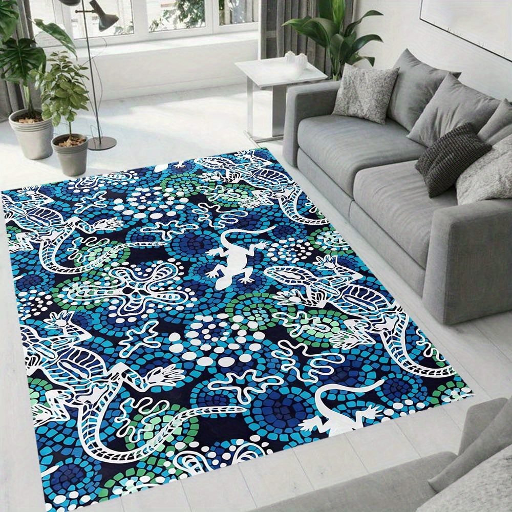 1pc Blue Style Square Rug Deco - Your Home Textiles ulasan dan harga