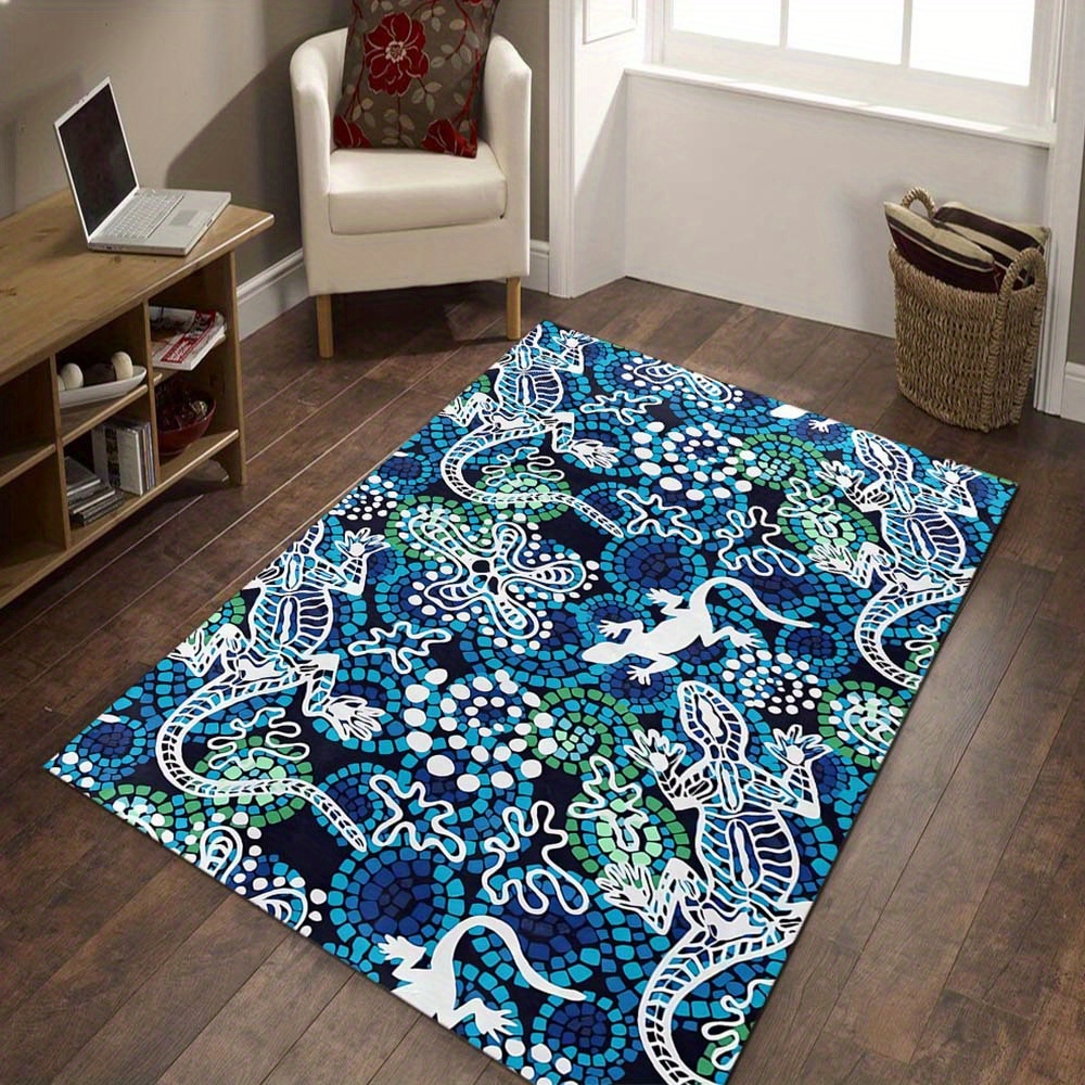 1pc Blue Style Square Rug Deco - Your Home Textiles ulasan dan harga